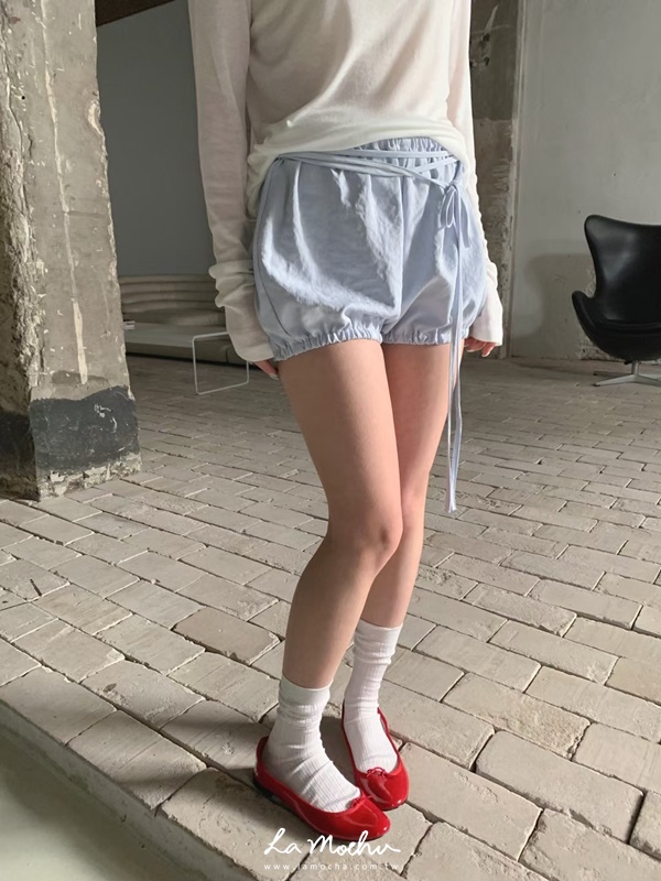 滑布綁繩顯瘦南瓜褲